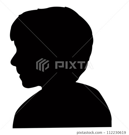a boy head silhouette vector - Stock Illustration [112230619] - PIXTA