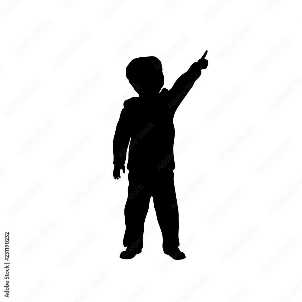 silhouette of a boy