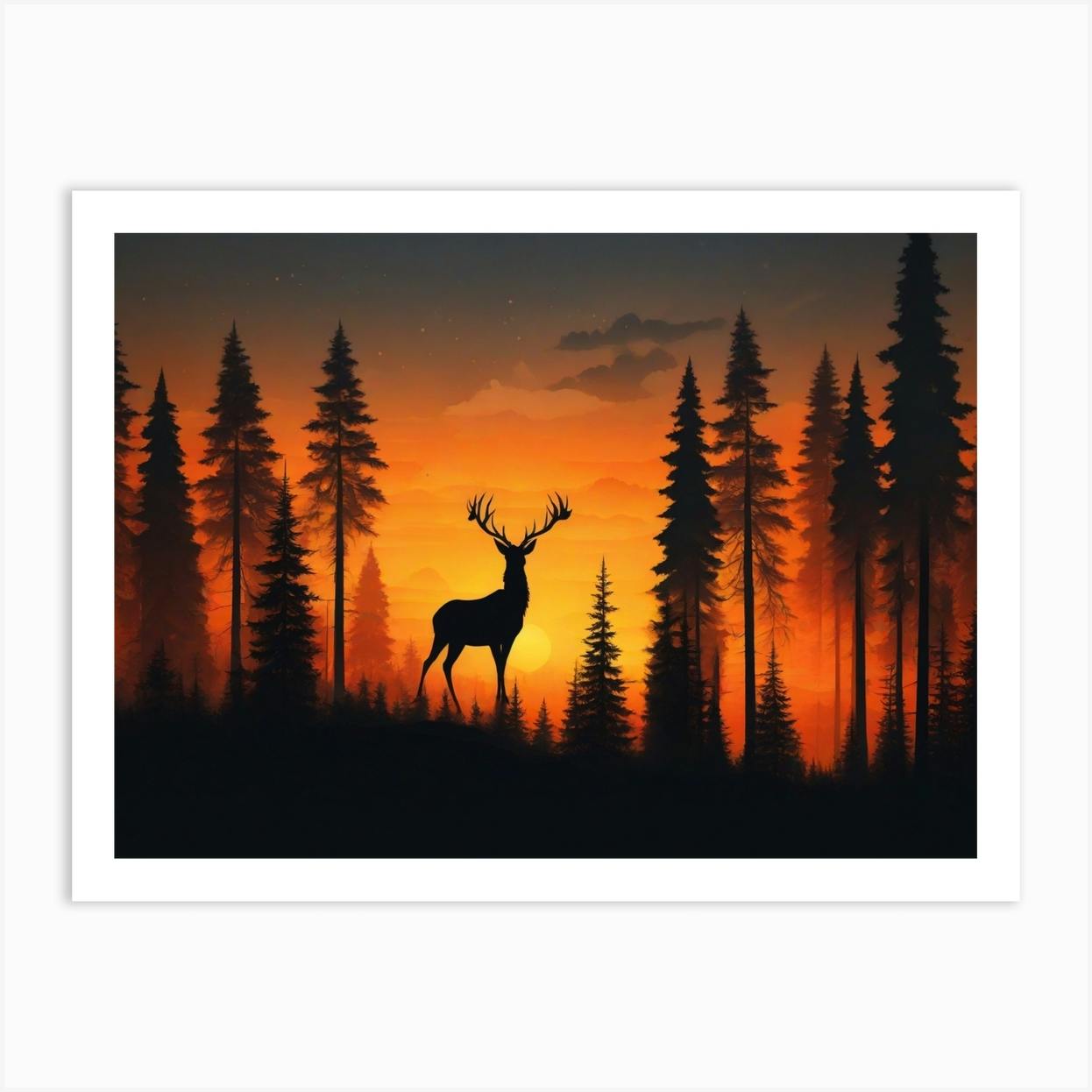 silhouette of a deer
