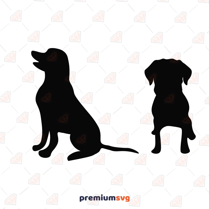 Sitting Dogs Silhouette SVG, Cut and Clipart File | PremiumSVG