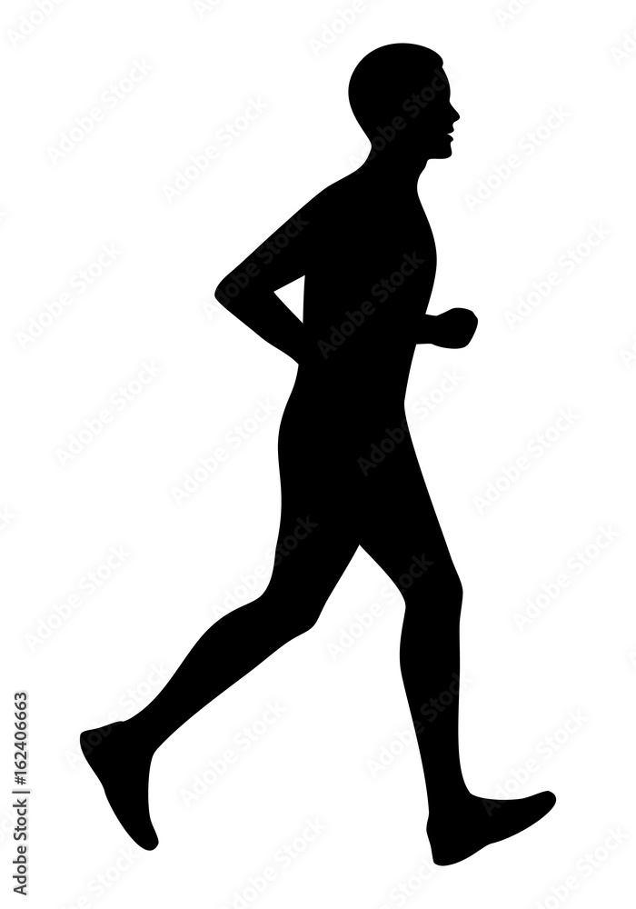 silhouette of man running