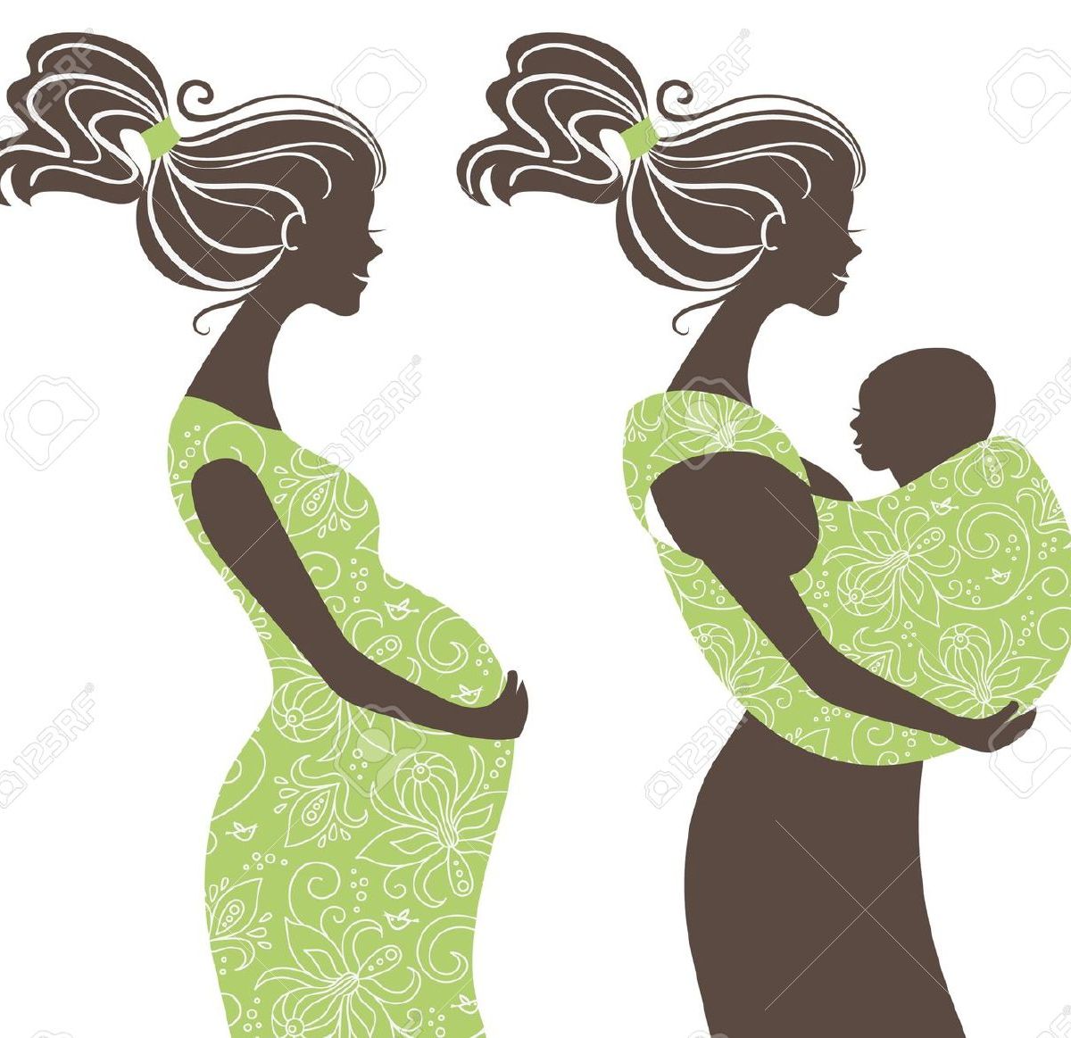 silhouette of pregnant woman clipart