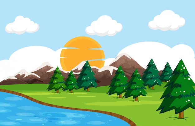 simple landscape cliparts