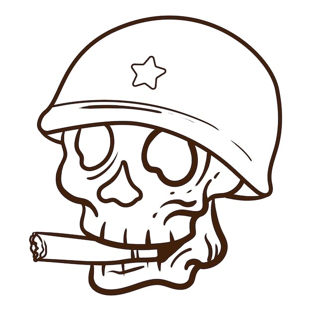 Premium Vector | Simple Skull hand Drawing Line doodle ...