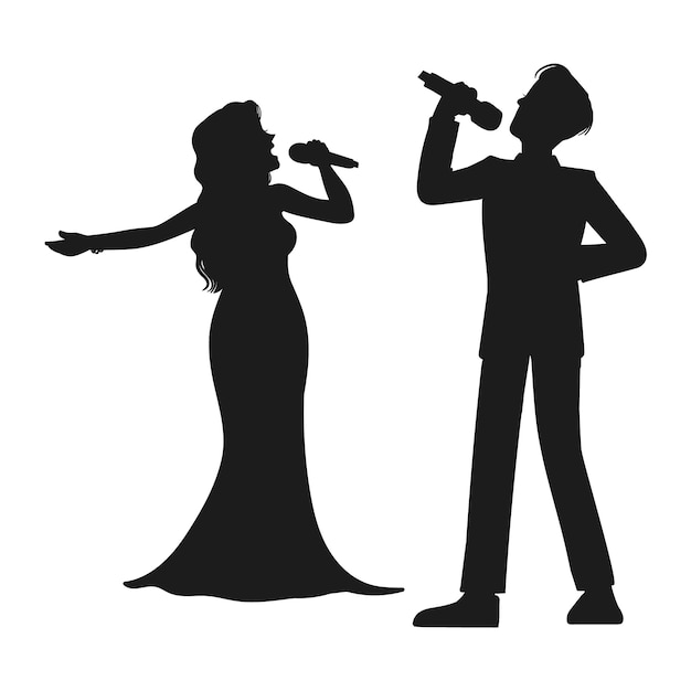 singer silhouette cliparts