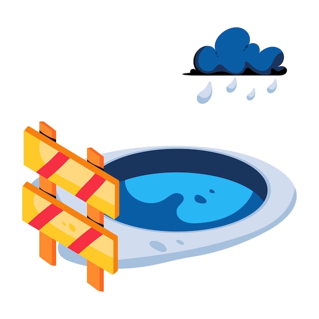 Premium Vector | Heres a flat style icon of sinkhole barrier
