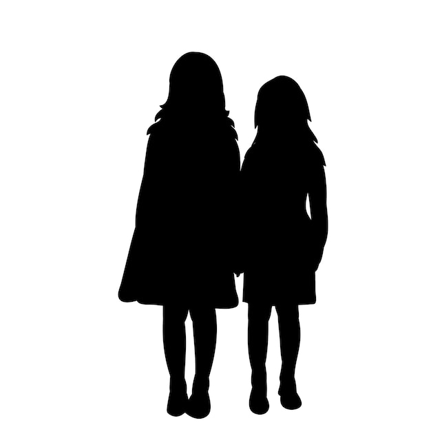 sister silhouette cliparts