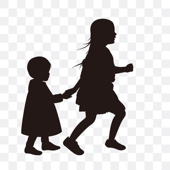 sister silhouette cliparts