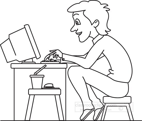 sit computer cliparts