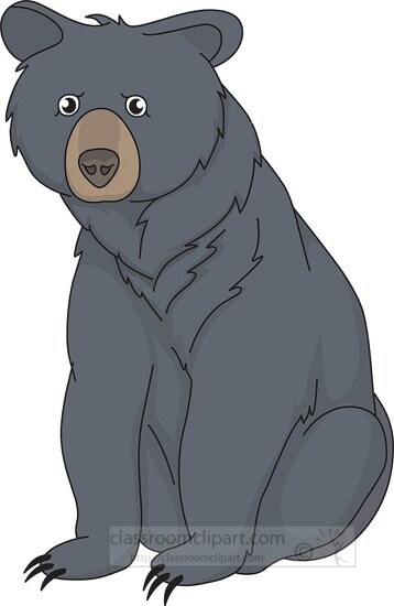 Bear Clipart-black bear sitting clipart clipart 1161
