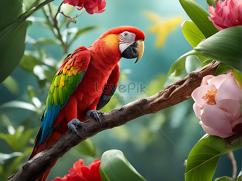 Beautiful bestimmten parrot sitting