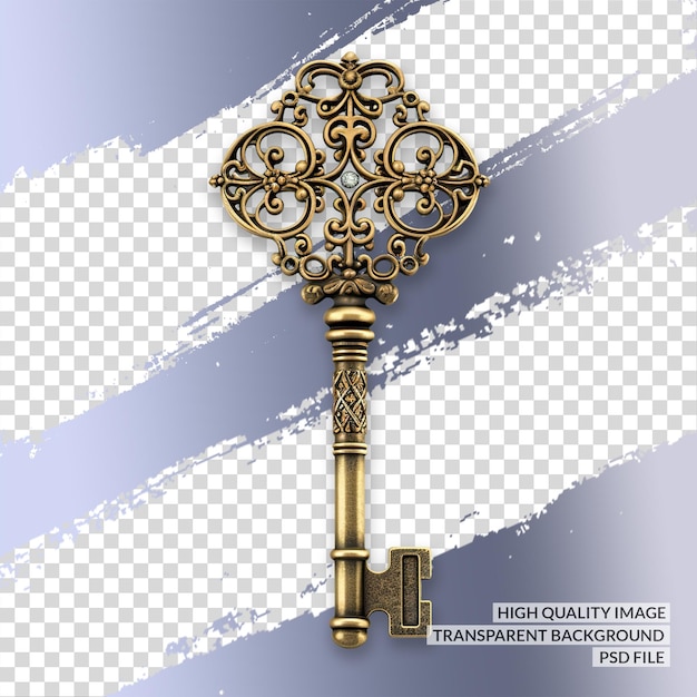 Skeleton key 3D PNG clipart transparent isolated background ...