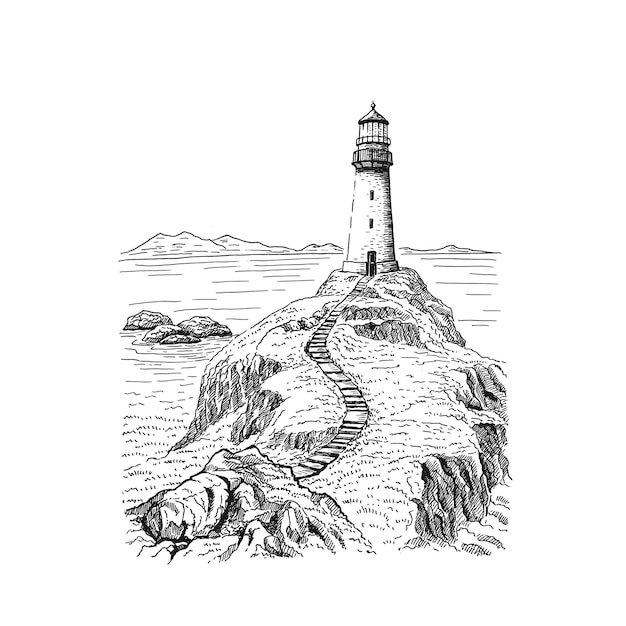 sketches of lighthouses