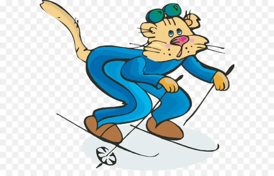 Skiing Cat - Skiing Cat in Blue Suit - CleanPNG / KissPNG