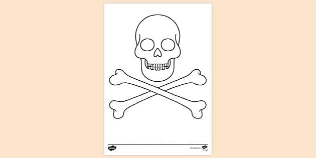 skull and crossbone coloring page