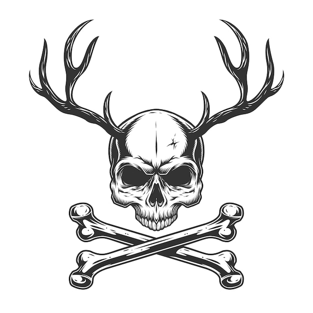 skull antlers cliparts