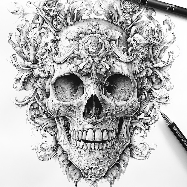skull art drawings
