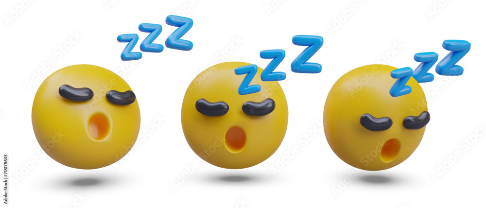 Set of realistic sleeping emoticons, ANDRII Foto, Poster ...
