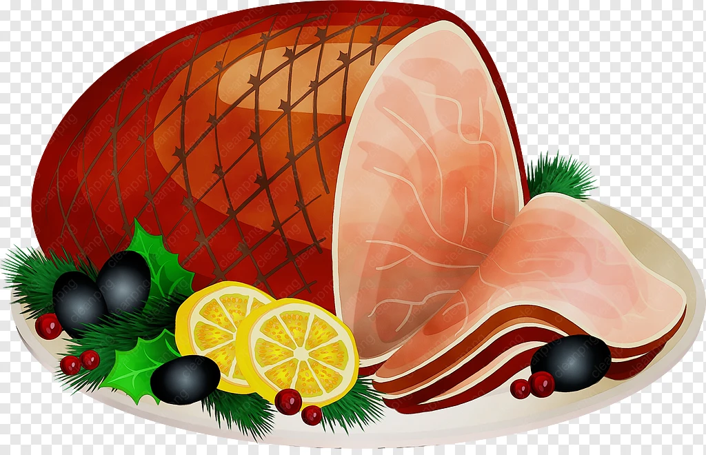 Ham - Sliced Ham on Plate - CleanPNG / KissPNG