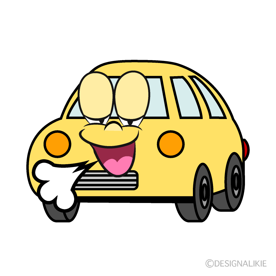 Free Relaxing Small Car Cartoon Character Clipart | Charatoon
