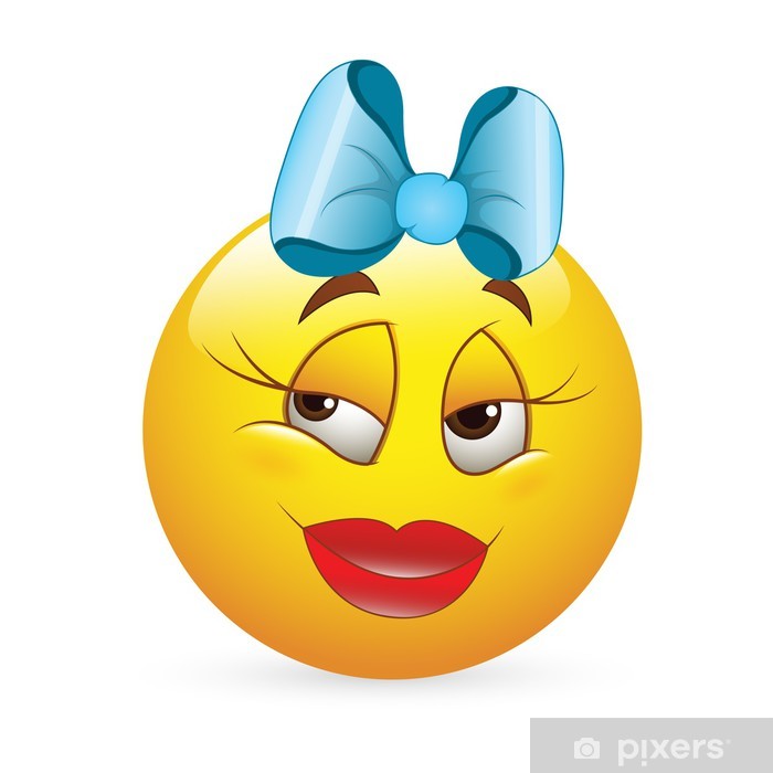 Poster Smiley-Emoticons Gesicht Vektor - Romantische Mädchen ...