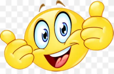 smiley face with a thumbs up