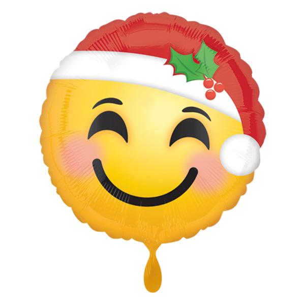 Emoji Santa Hat Emoticon Folienballon 45cm 18
