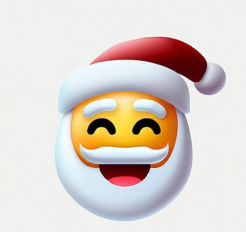 Smiling Santa Claus Icon Emoji Illustration Picture on white ...