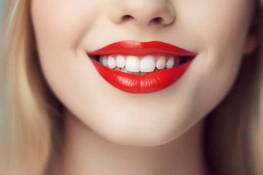 smiling red lips