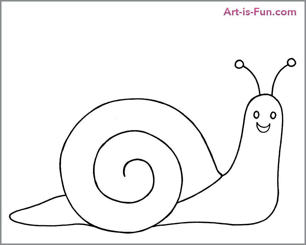 How to Draw Cute Snails - Fun &amp; Easy Step-by-Step Drawing Lesson ...