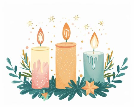 snow candle cliparts