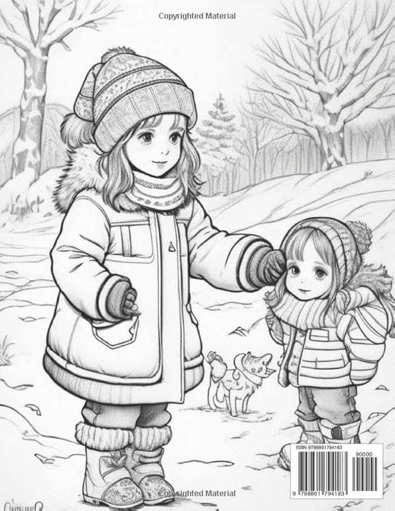 100 Cute Winter Coloring Pages for Kids: Unleash Creativity with Winter  Magic: Explore, Color, and Discover the Joy of Winter with 100 Adorable  Pages ...