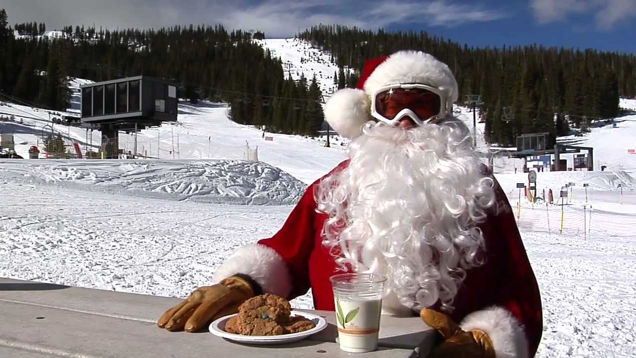 Snowboarding Santa at Wolf Creek, Colorado