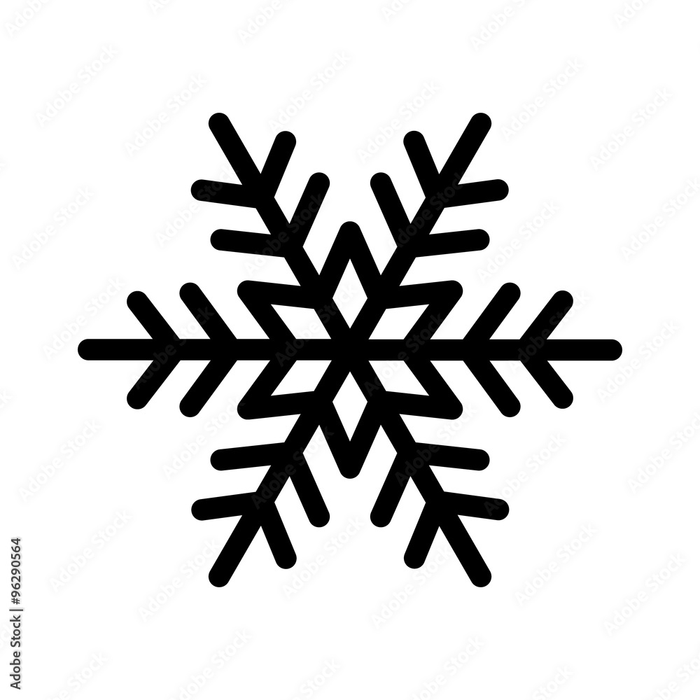 Perfect winter snowflake with star line art icon for apps and ...