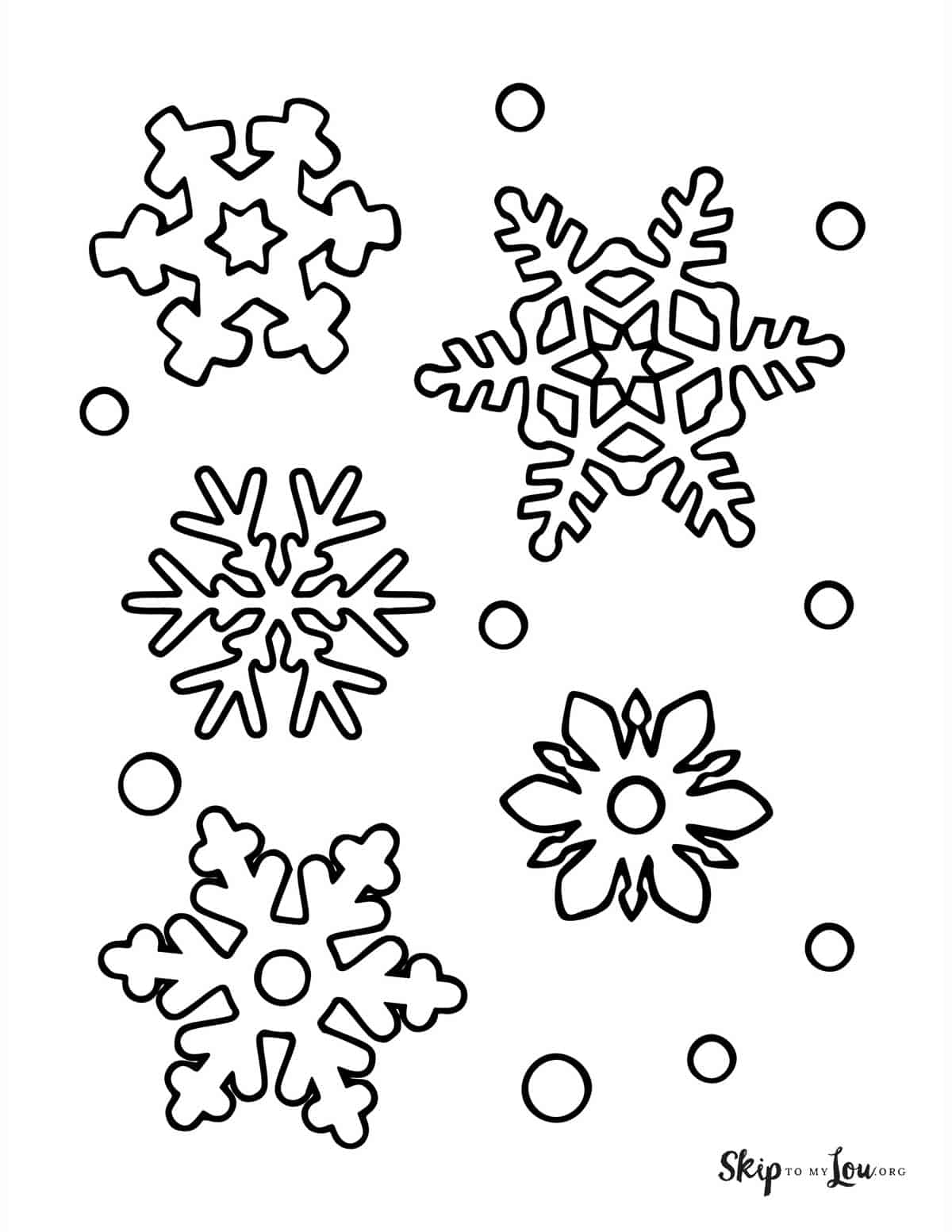 snowflake pictures to color