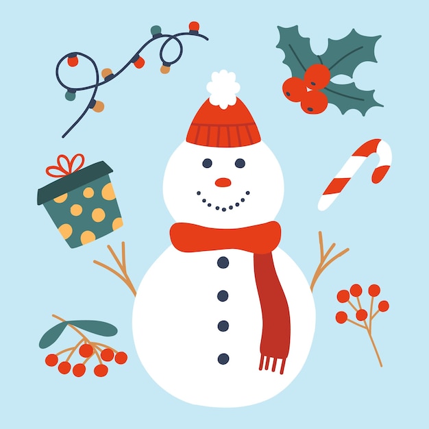 snowman garland cliparts