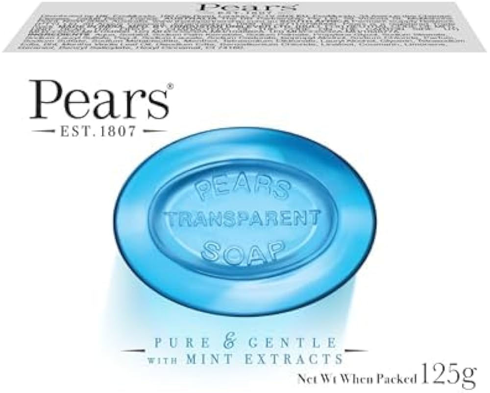 Pears Pure &amp; Gentle Transparent Soap Bars with Mint Extracts - Refreshing  Cleansing &amp; Cooling Feel, Daily Use for Face &amp; Body, All Skin Types, Men &amp;  ...