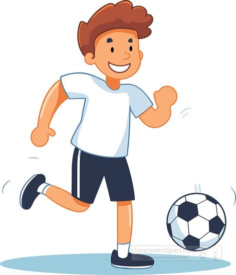 Soccer Clipart-soccer player prepares to hit a ball