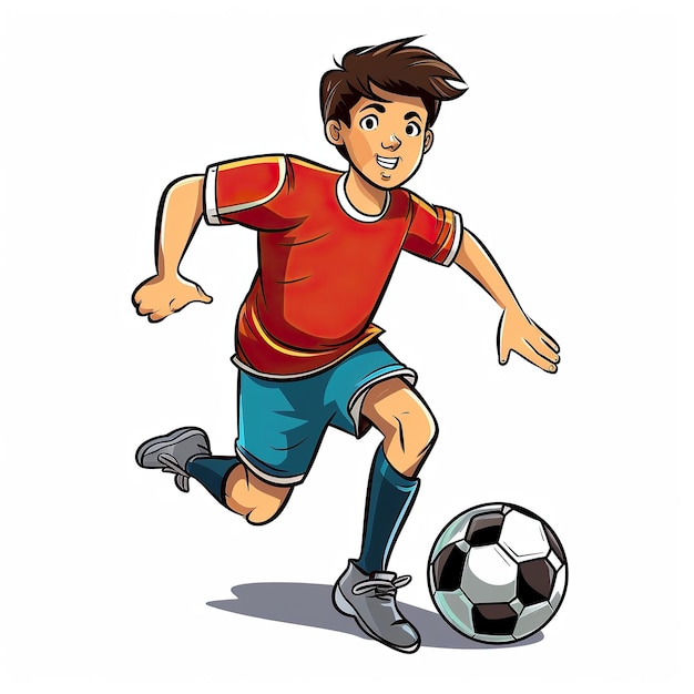 Football player clip art in cartoon style | Premium AI-generated image