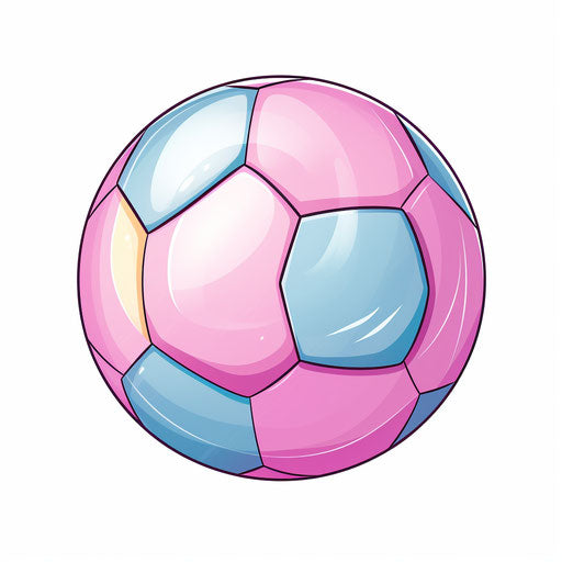 Soccer Ball Clipart in Pastel Colors Art Style: High-Def Vector &amp; 4K