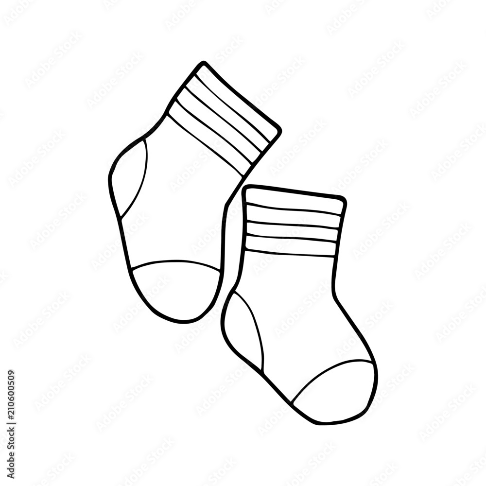 Gelbe Socken Cartoon Stil isoliert auf weiß Vektorbild