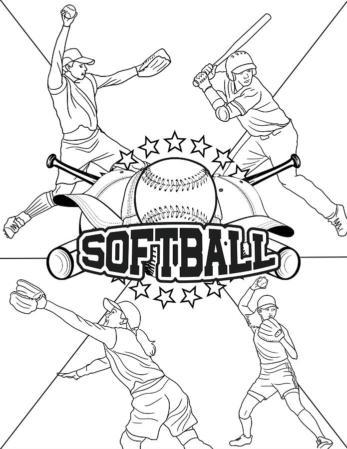 softball coloring page