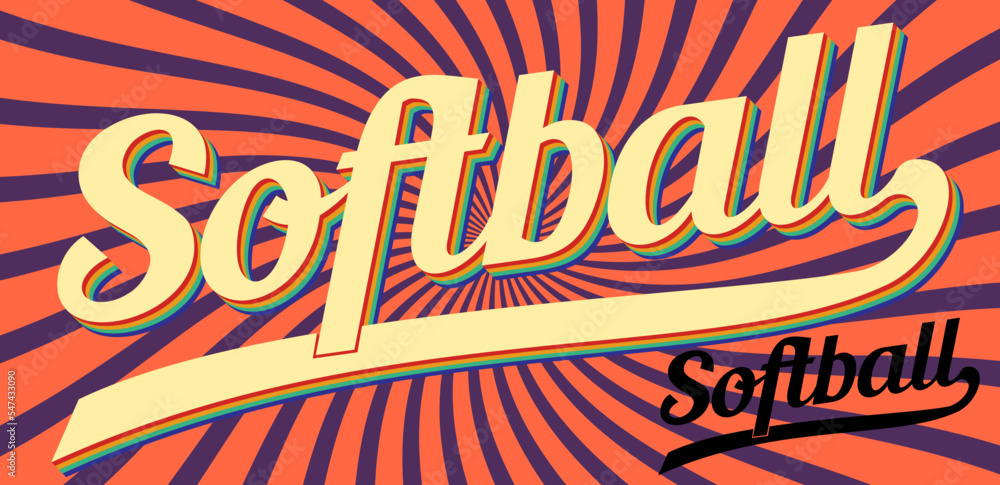 softball retro font.softball vintage font. softball retro word ...