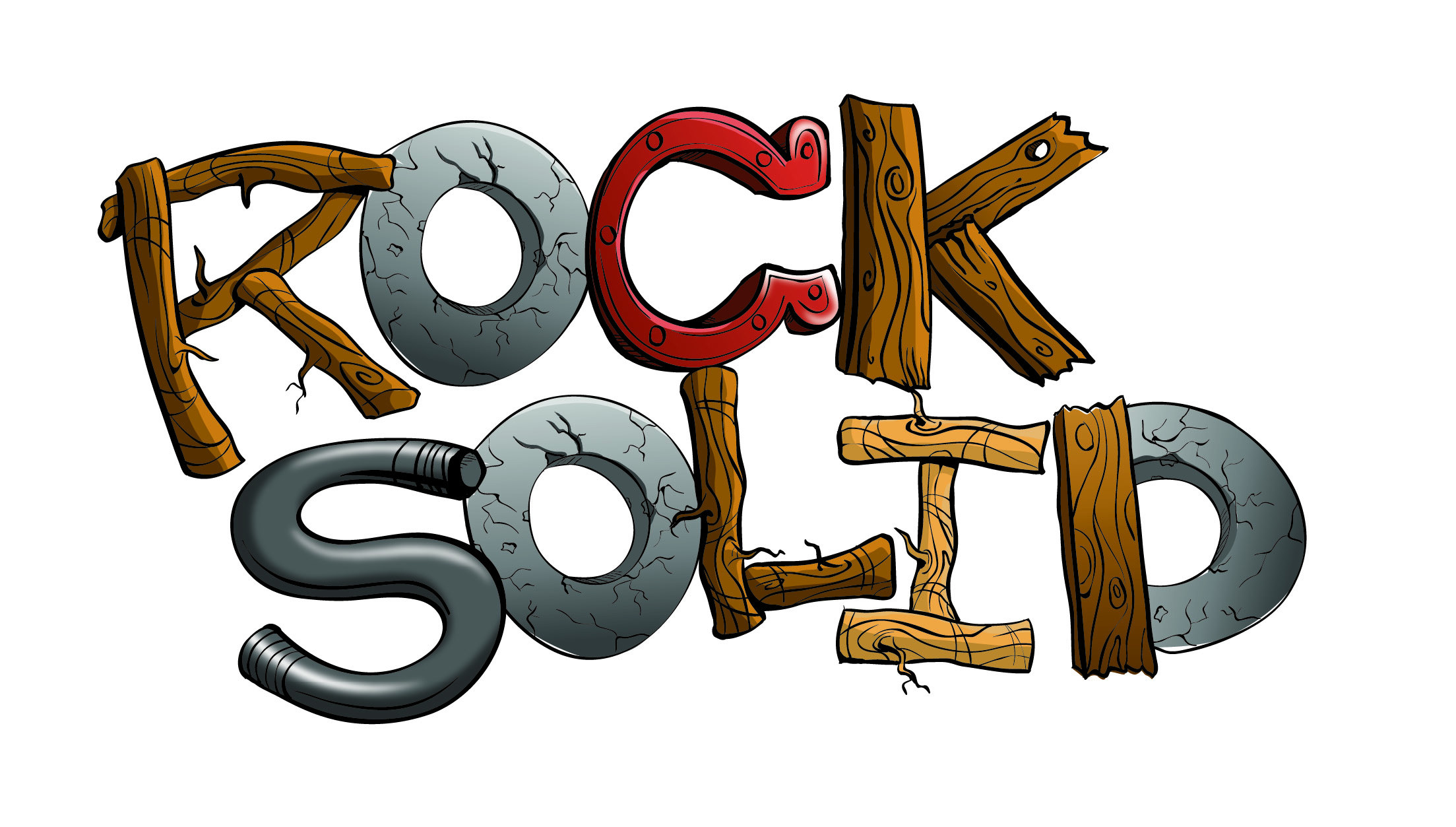 Clipart of the rock solid text free image download