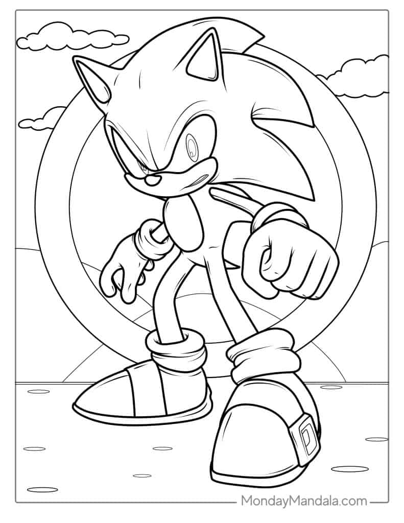 sonic the hedgehog colouring pictures