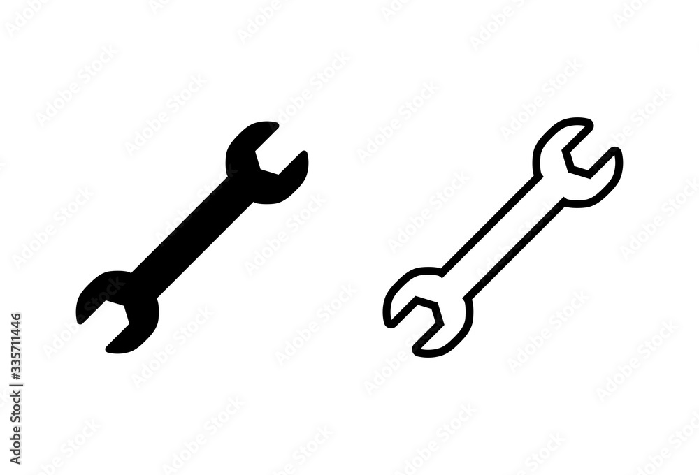 Stock-Vektorgrafik „wrench icons set. Wrench vector icon. Spanner ...