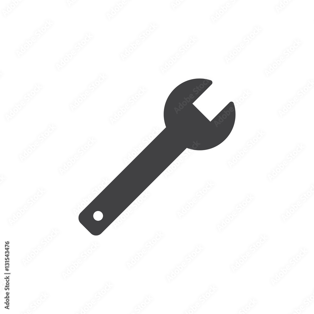 Wrench, spanner icon vector, filled flat sign, solid pictogram ...