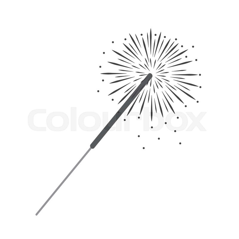 Party sparkler isolated on white background vector illustrat ...