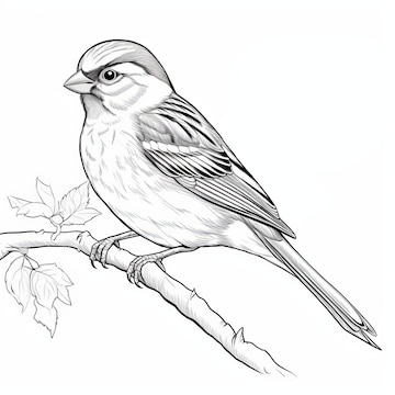sparrow coloring page