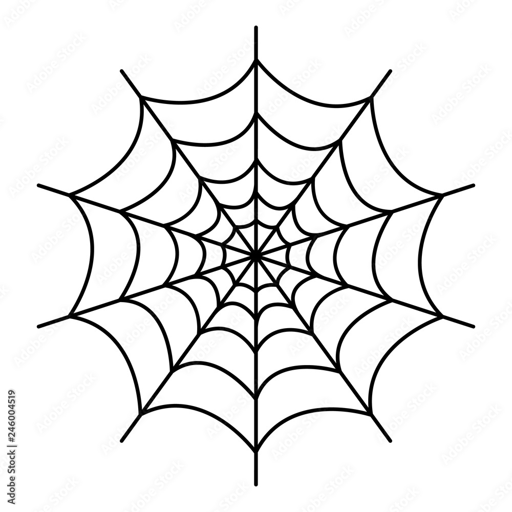Symmetrical spider web icon. Outline symmetrical spider web vector ...